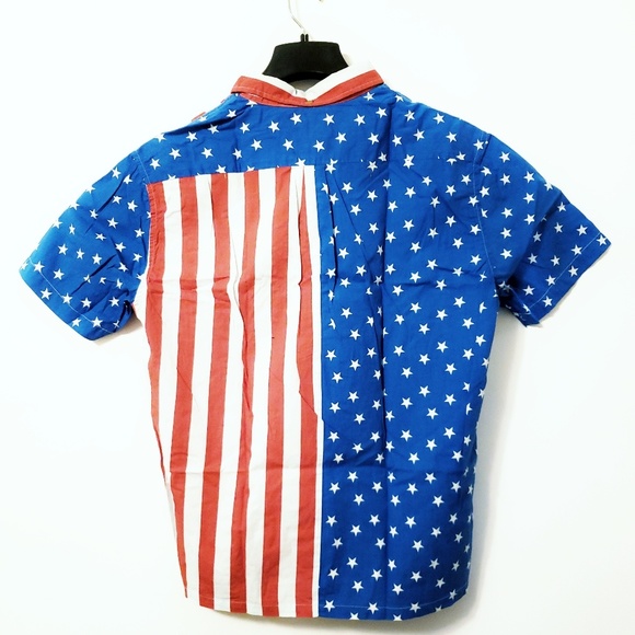 Chubbies Men's Large American Flag Shirt Collared - Picture 2 of 4
